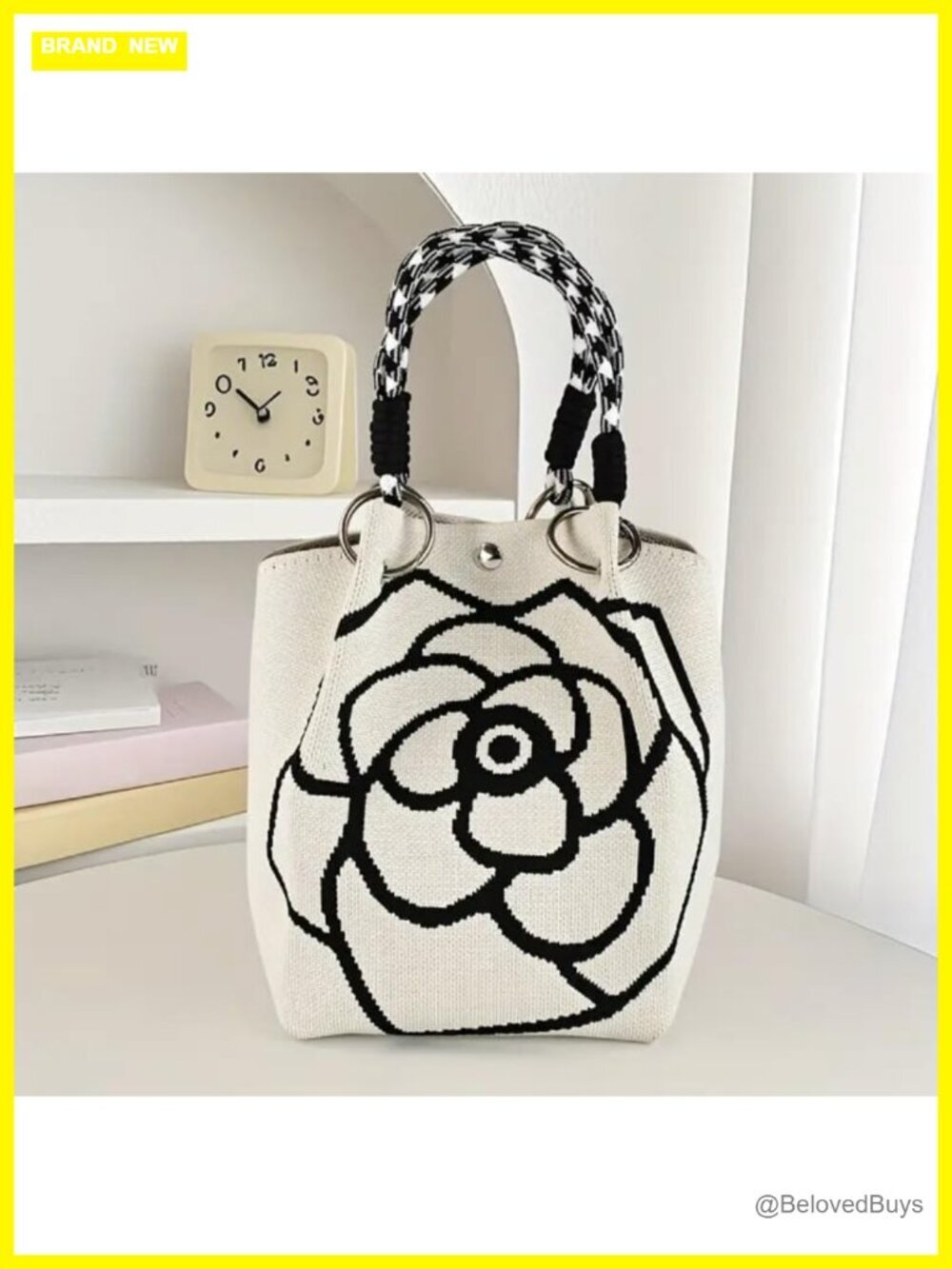 Handmade Crochet Shoulder Bag, Knitted Floral Tote for All Occasions